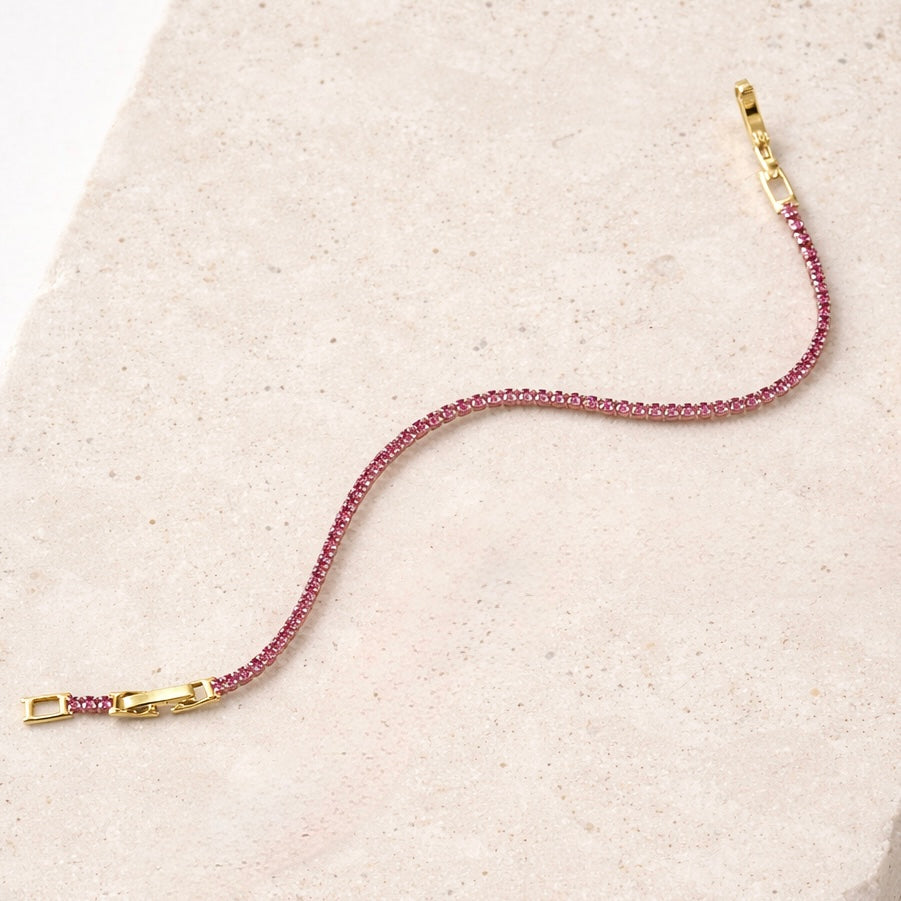PULSERA TENNIS CRISTALES FUCSIA