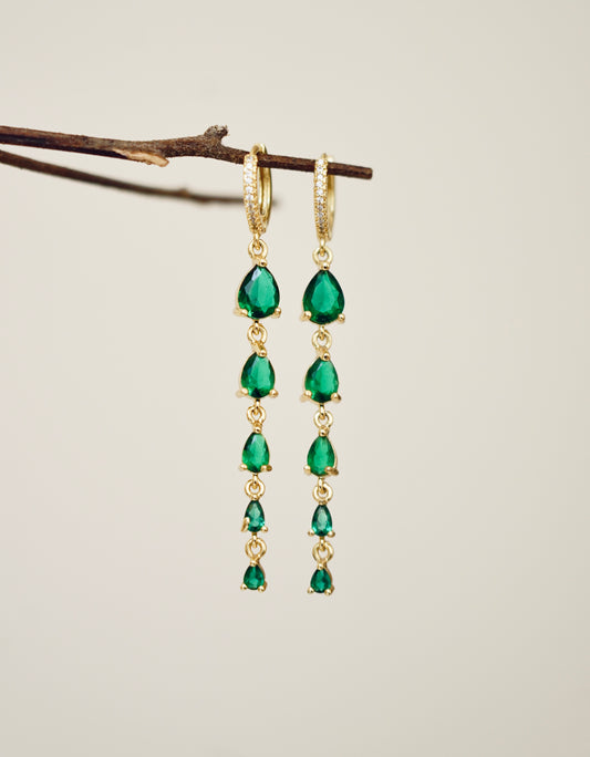 ARETES LLUVIA ESMERALDA