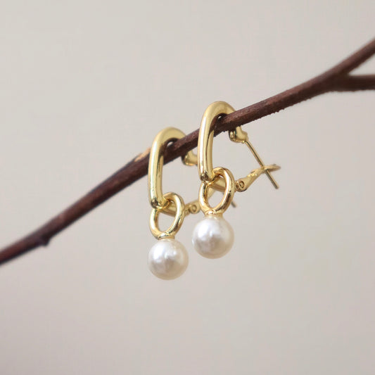 ARGOLLAS CORAZÓN DE PERLA