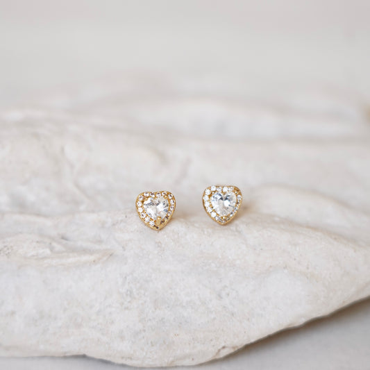 ARETES CORAZÓN DE CRISTAL